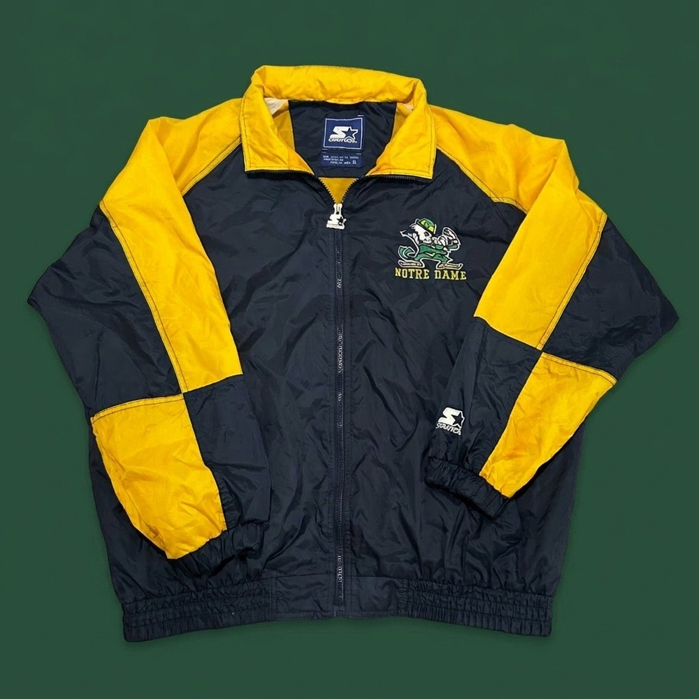 Vintage Starter Notre Dame Fighting Irish Windbreaker Jacket Men's XL Full Zip